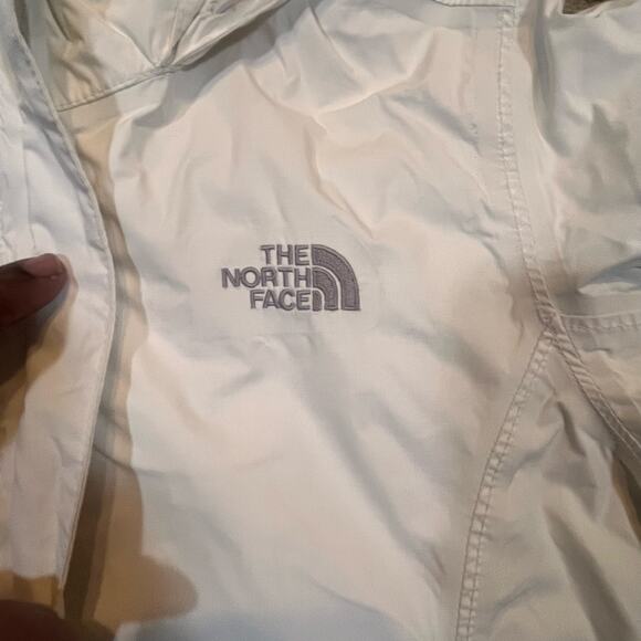 The North Face Womens M White HyVent Hooded Windbreaker Hooded Lined Waterproof - Picture 8 of 11